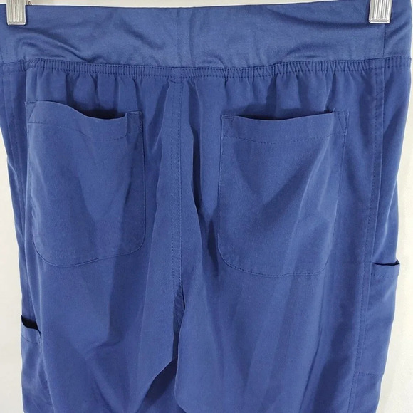 Elavate by IRG Blue Scrub Pants Women Size S Pull-on Elastic Waist HEM IS CUT - Picture 6 of 8